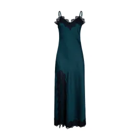 Slip dress largo verde