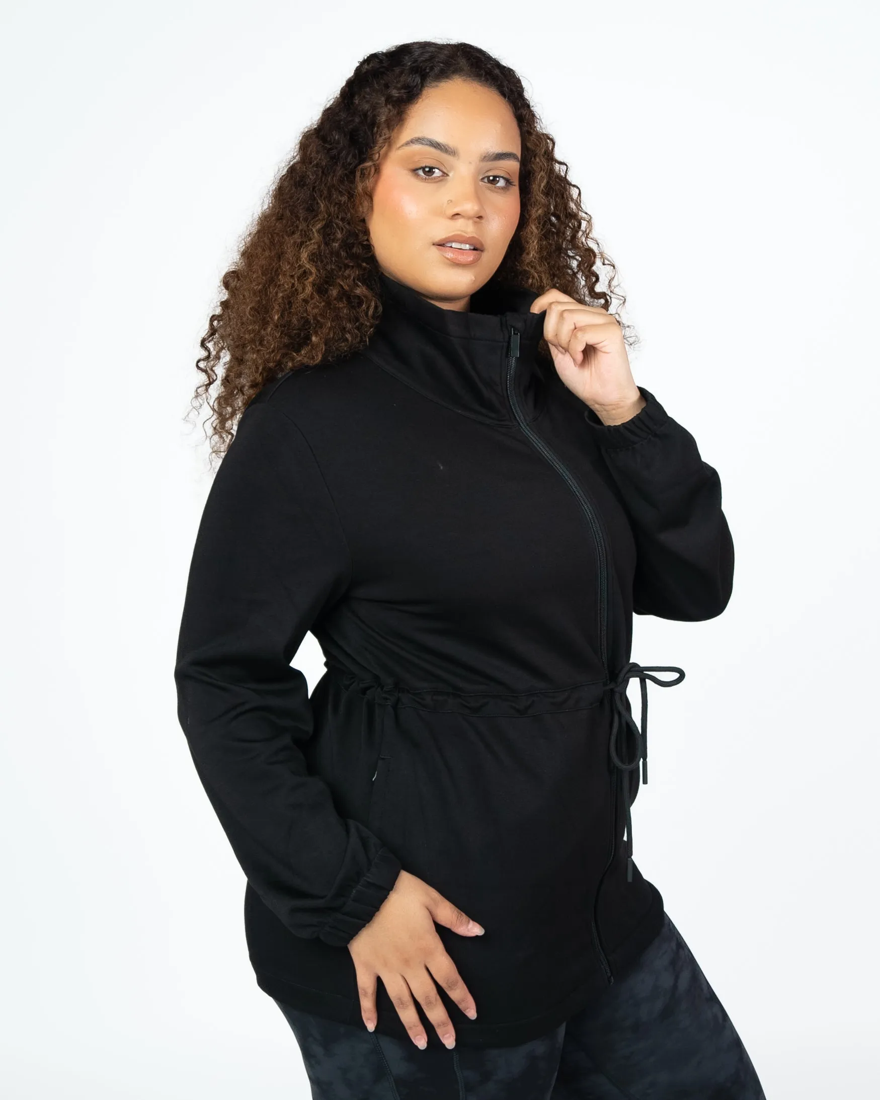 Soft Scuba Cinch Jacket - Black