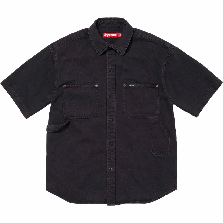 Supreme Loose Fit S/S Black Denim Painters Shirt