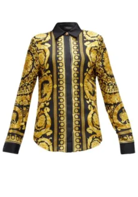 Versace Baroque Heritage Silk Formal Shirt For Ladies