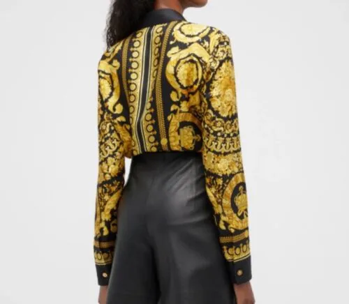 Versace Baroque Heritage Silk Formal Shirt For Ladies