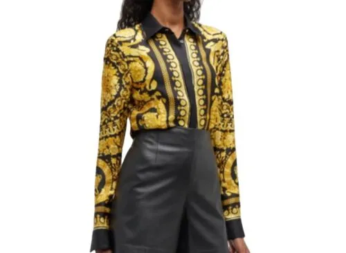 Versace Baroque Heritage Silk Formal Shirt For Ladies