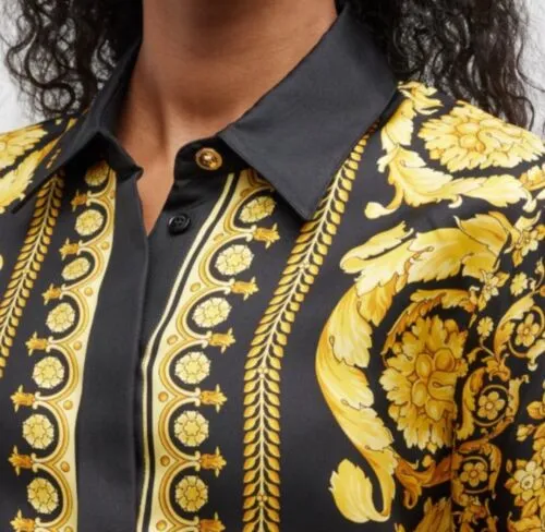 Versace Baroque Heritage Silk Formal Shirt For Ladies