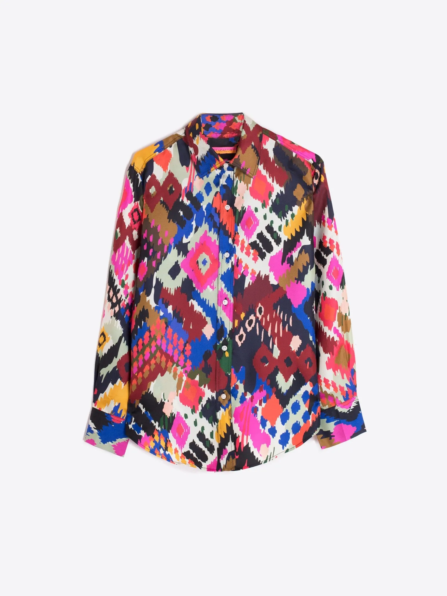 Vilagallo Multicoloured Silk Ikat Blouse