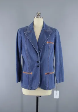 Vintage Denim Blazer Jean Jacket