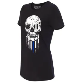 Women's Thin Blue Line Skeleton T-Shirt