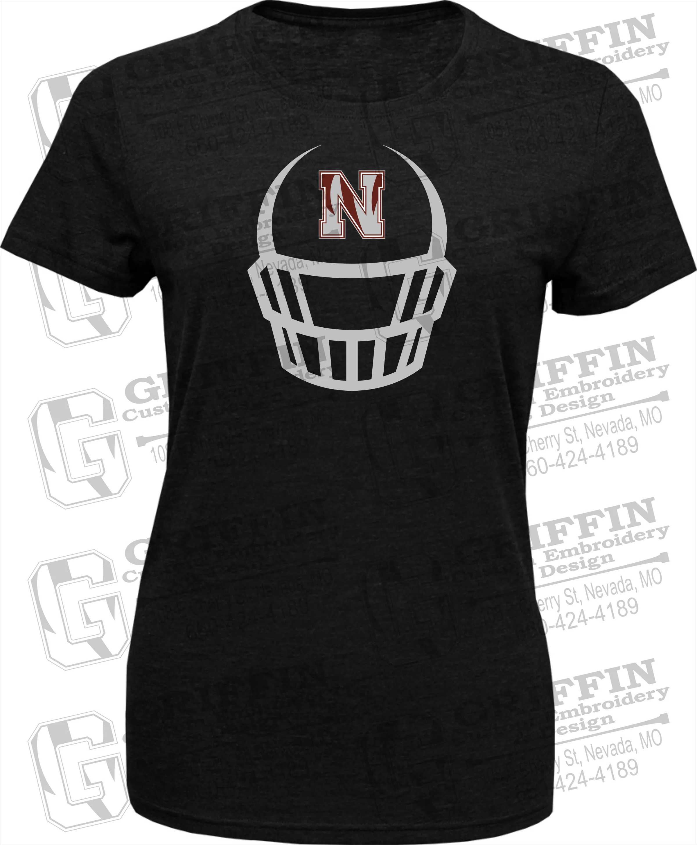 Womens Tri-Blend T-Shirt - Football - Nevada Tigers 22-P