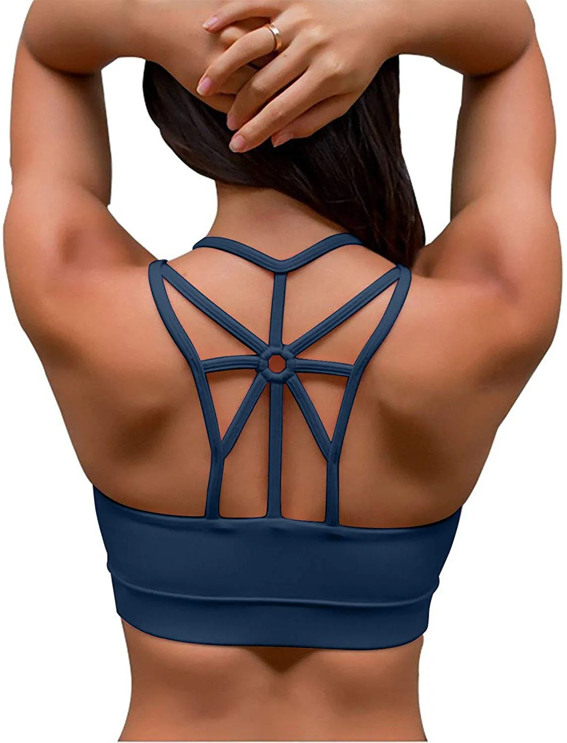 YIANNA Women's Padded Sports Bra Support Corss Back Wirefree Workout Gym Running Yoga Bras